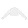 Agoky Kids Girls Basics Sportswear Athletic Long Sleeve Stretch Short Polo Neck T-Shirt Crop Top Ivory 14 view 4