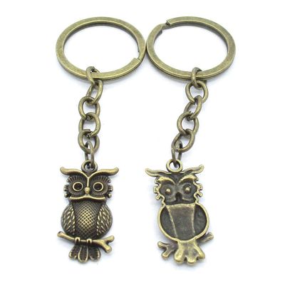 1 Items Keychain Keyring Key Tags Chains Rings Jewelry Bag Charms AA442 Owl