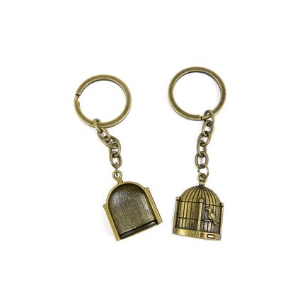 1 Items Keychain Keyring Key Tags Chains Rings Jewelry Bag Charms P3VN8 Bird Birdcage