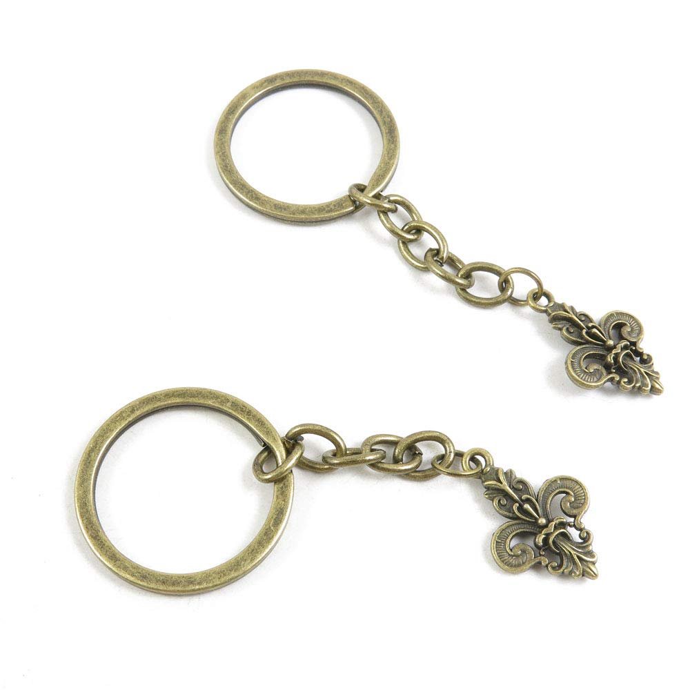 1 Items Keychain Keyring Key Tags Chains Rings Jewelry Bag Charms L6TQ8 Fleur De Lis Iris Lily