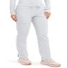 Cherokee Scrubs for Women Mid Rise Tapered Leg Drawstring Pant with 5 Pockets, Cargo Bottom with 2 Way Stretch Fabric - WW105P, XXS Petite, White view 4
