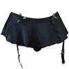 aishani Men's Pouch Panties Skirted Garter Thong Bikini Briefs Underpants,X-L Black view 1