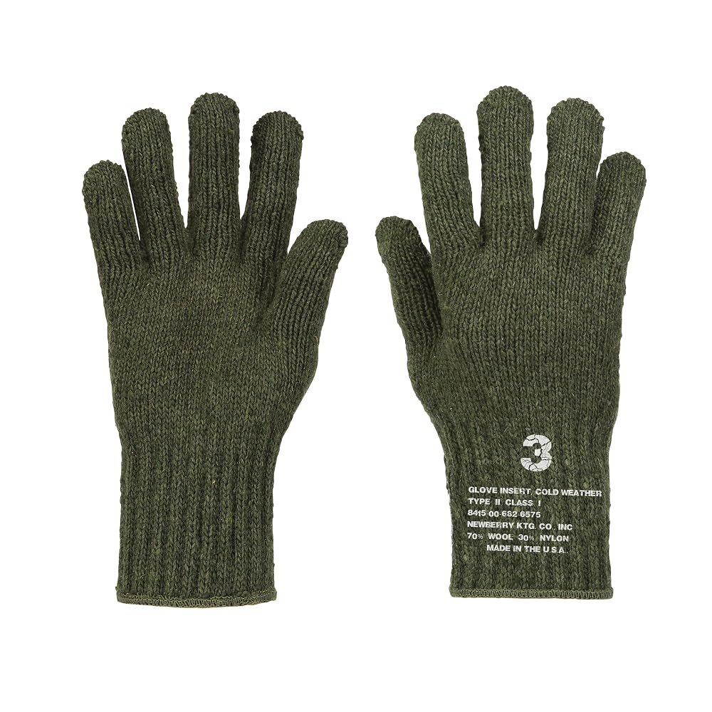 Mcguire Gear US Genuine Issue GI Men's Wool Nylon Blend Cold Weather Snow Winter Gloves (Medium, OD Green)
