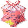 Kanu Surf Big Girls' Jasmine Beach Sport Halter One Piece Swimsuit, Paige Floral Coral, 14 view 2