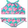 Kanu Surf Girls' Big Hallie Flamingo Halter Tankini Beach Sport 2-Piece Swimsuit, Green, 12 view 1