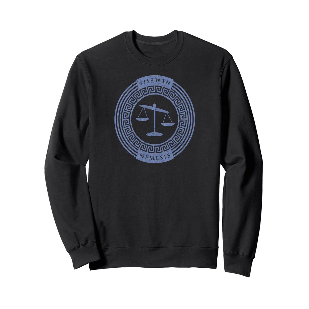 Greek Goddess Sweatshirt Nemesis Balance Scales God Sweatshirt