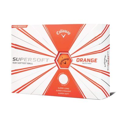 Callaway Supersoft 2019 Golf Ball (12 Ball Pack, Matte Finish, Orange), One Size, Model Number: 642835612