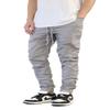 AIRNINE Men's Premium Twill Drop Crotch Jogger Pants S-5XL (Grey, 5X-Large) view 1