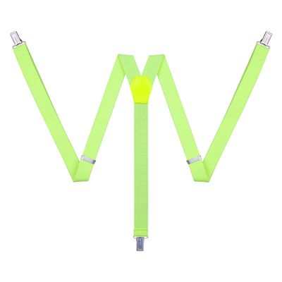 Action Ward Unisex Suspenders for Men and Women - 1" Width - Y Back with Strong Clips - One Size Fits All (Lime Green)
