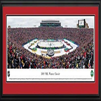 2019 NHL Winter Classic (Bruins vs Blackhawks) - 44x18-inchDeluxe Framed Picture with Blackhawks Mat by Blakeway Panoramas