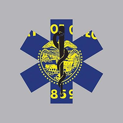 Oregon State Shaped EMT Flag Sticker Vinyl Decal Sticker Die Cut EMS Paramedic OR Made in USA
