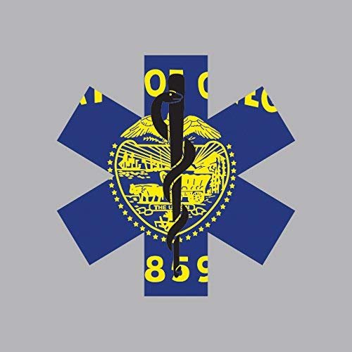 Oregon State Shaped EMT Flag Sticker Vinyl Decal Sticker Die Cut EMS Paramedic OR Made in USA