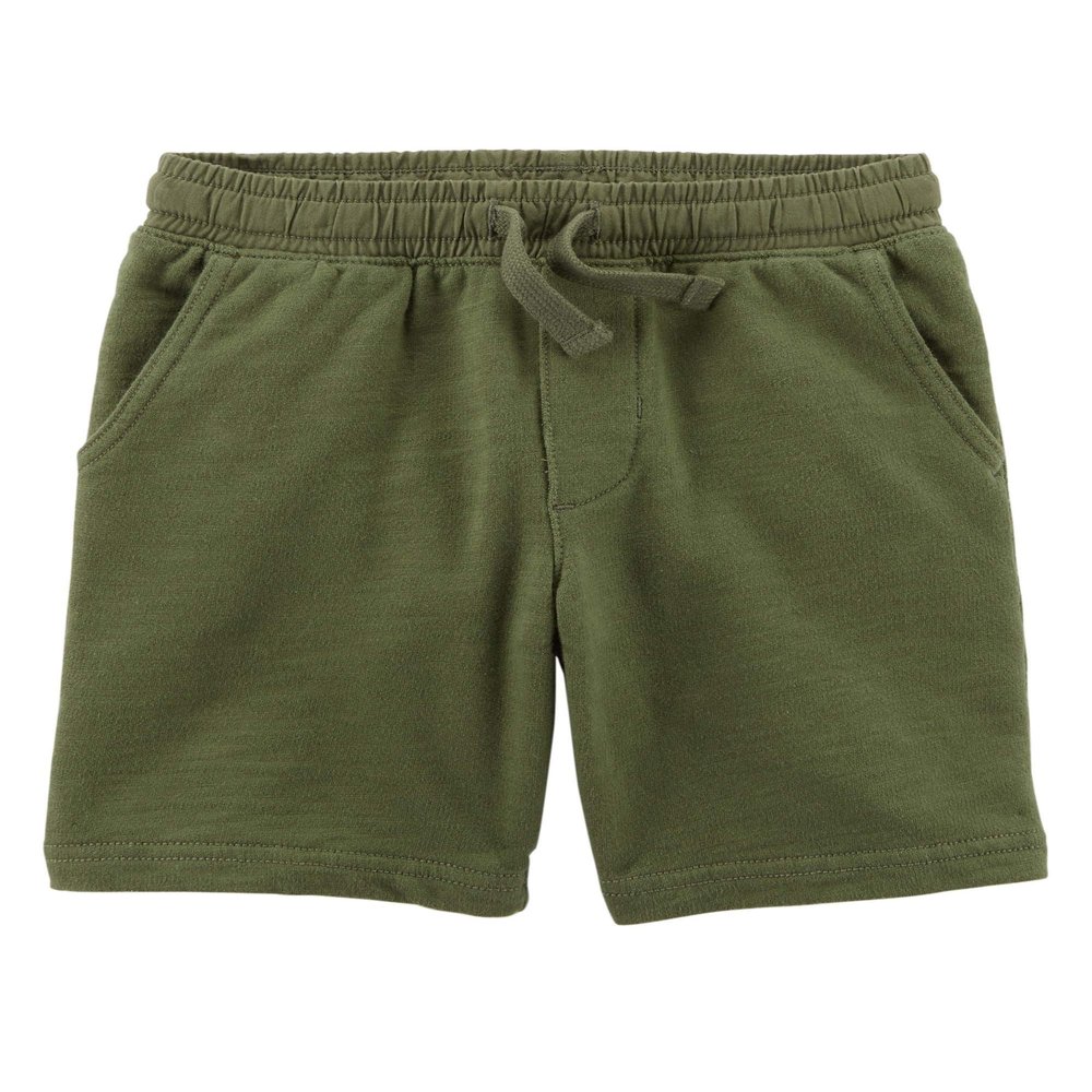 Carter's Boys' Easy Pull-On Knit Shorts, Olive, 2t