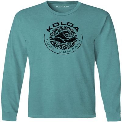 Koloa Circle Wave Vintage Pigment Dyed Long Sleeve Tee-Peacock/b-XL
