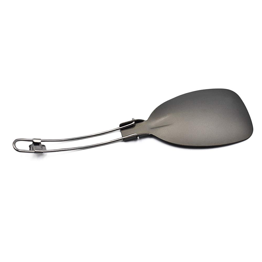 Xeminor Portable Folding Outdoor Spatula Stainless Steel Spatula Outdoor Cooking Supplies for Camping Hiking Outdoor Cooking Use 1Pcs Silver