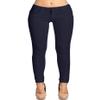 2LUV Women's Stretchy 5 Pocket Skinny Color Uniform Pants Back to School Junior Clothing Apparel Navy 7 view 1