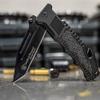 Smith & Wesson Border Guard 10in High Carbon S.S. Folding Knife with 4.4in Tanto Blade and Aluminum Handle for Tactical, Survival and EDC view 4