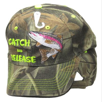 Catch & Release Trout Fishing Camouflage Camo Embroidered Cap CAP936 Hat