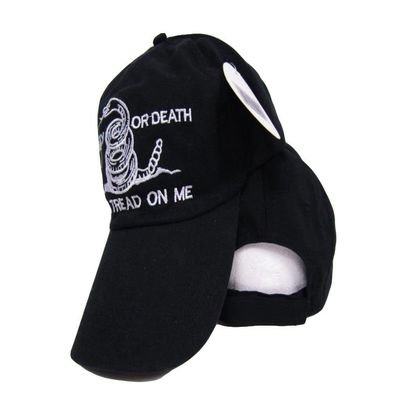 Black Gadsden Culpeper Tea Party Liberty or Death Baseball Style Acrylic Hat Cap