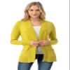 The Simpli Women's Open Long Cardigan Sweater with Pockets Lime L view 1