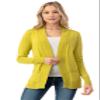 The Simpli Women's Open Long Cardigan Sweater with Pockets Lime L view 2