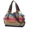 SNUG STAR Canvas Handbag Multi-Color Striped Lattice Cross Body Shoulder Purse Bag Tote-Handbag for Women (Multi Color D) view 1