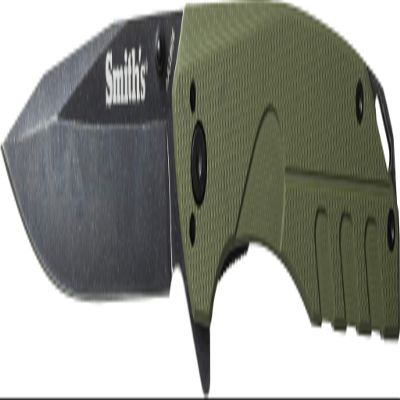 Smith's 50996 Battleplan Pocket Knife Green 3.35 Stainless Steel Lock Back Blade Easy Open Flipper Everyday Carry Work, Military, Hunting, Outdoor Straight Edge Tactical Knife Foldable