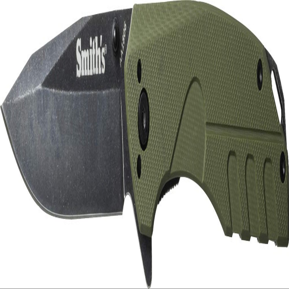 Smith's 50996 Battleplan Pocket Knife Green 3.35 Stainless Steel Lock Back Blade Easy Open Flipper Everyday Carry Work, Military, Hunting, Outdoor Straight Edge Tactical Knife Foldable