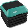 Yes4All 16"x16" Adjustable High Step Aerobic Platform with 4 Risers, Height-Adjustable 4"-6''-8''-10''-12" Step Aerobics Platform for Home Gym Exercise Fitness Workout, Green view 1