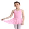 Agoky 2pcs Girls Long Sleeve/Sleeveless Leotard with Pro Tight Skirt Ballet Dance Tutu Dress Outfit Pink Criss-Cross Back 2 view 3