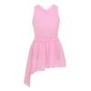 Agoky 2pcs Girls Long Sleeve/Sleeveless Leotard with Pro Tight Skirt Ballet Dance Tutu Dress Outfit Pink Criss-Cross Back 2 view 4