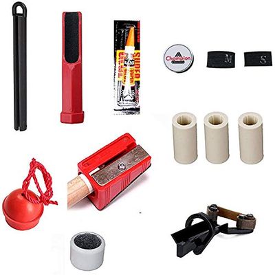 Standard Pool Cue Repair Tip Kit-3 Hard Tips, 3 Fellures, Tip Clam