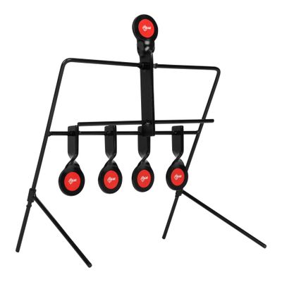 Allen Company Metal Resetting Target - 5 Targets (4 Gallery and 1 Resetting Target) - Solid Steel - Black