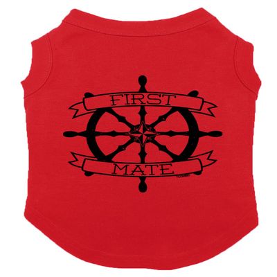 Tcombo First Mate Dog Shirt (Red, X-Large)