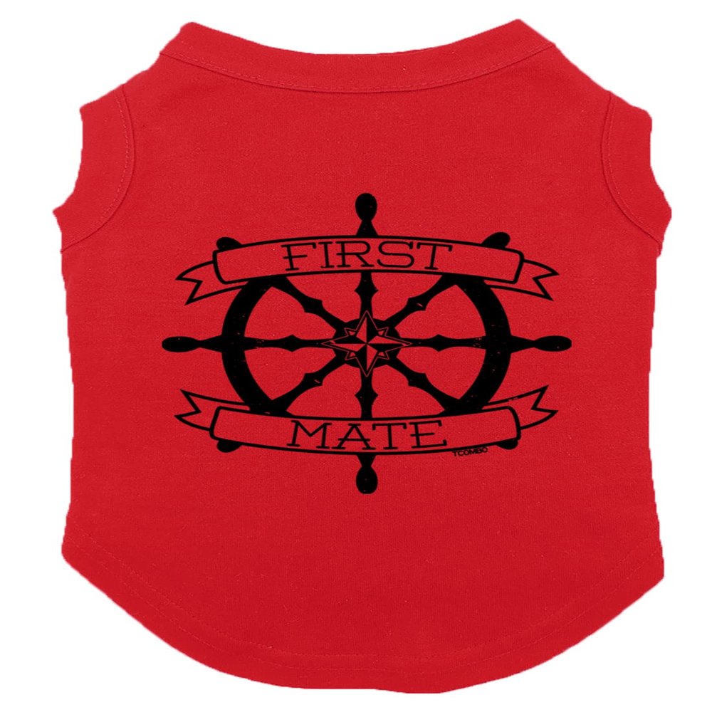Tcombo First Mate Dog Shirt (Red, X-Large)