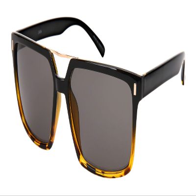 Edge I-Wear Square Sunglasses Women Men Geometric Sunglasses Tinted Lens 1305A-SD-3(BLK-DEMI.sd)