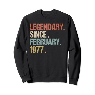 42nd Birthday Gift Legendary Since February 1977 Sweatshirt Sweatshirt
