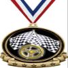 Racing Medals - 2.5" Gold Street Race Steering Wheel Medal Award Includes Red White and Blue Neck Ribbon, Great Auto Awards 100 Pack Prime view 1