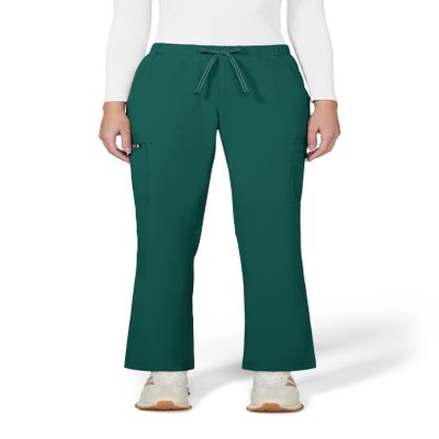 KOI Basics Women's Holly Cargo Scrub Pants, 8 Pockets, Drawstring Waist Hunter X-Large