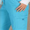 KOI Basics Women's Holly Cargo Scrub Pants, 8 Pockets, Drawstring Waist Electric Blue 5X-Large view 4