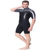Men 1.5mm Shorty Wetsuit Quick Dry One Piece Swimmsuit Sun Protection Rash Guard Diving Skin L Grey view 2