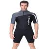 Men 1.5mm Shorty Wetsuit Quick Dry One Piece Swimmsuit Sun Protection Rash Guard Diving Skin L Grey view 4