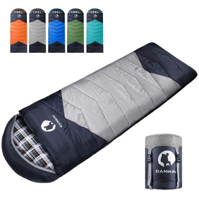 CANWAY Flannel Sleeping Bag for Adults Kids Girls Boys Camping Backpacking Sleeping Bag for Cold & Warm Weather with Compression Sack