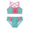 Alvivi Kids' Girls' Two-Piece Mermaid Tankini Swimsuit Bathing Suit Starfish Bra Tops with Swim Briefs Set Light Green 2-3 view 1