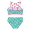 Alvivi Kids' Girls' Two-Piece Mermaid Tankini Swimsuit Bathing Suit Starfish Bra Tops with Swim Briefs Set Light Green 2-3 view 2
