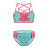 Alvivi Kids' Girls' Two-Piece Mermaid Tankini Swimsuit Bathing Suit Starfish Bra Tops with Swim Briefs Set Light Green 2-3 view 3