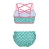 Alvivi Kids' Girls' Two-Piece Mermaid Tankini Swimsuit Bathing Suit Starfish Bra Tops with Swim Briefs Set Light Green 2-3 view 4