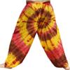 Full Funk Wide Breezy Leg Rayon Tie Dyed Elastic Waist Thin Summer Pants, X-Large, Yellow Brown view 2