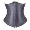 Grebrafan Women's Lace up Boned Brocade Waist Training Underbust Corsets Plus Size (US(14-16) 3XL, Gray) view 1