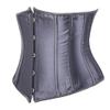 Grebrafan Women's Lace up Boned Brocade Waist Training Underbust Corsets Plus Size (US(14-16) 3XL, Gray) view 2